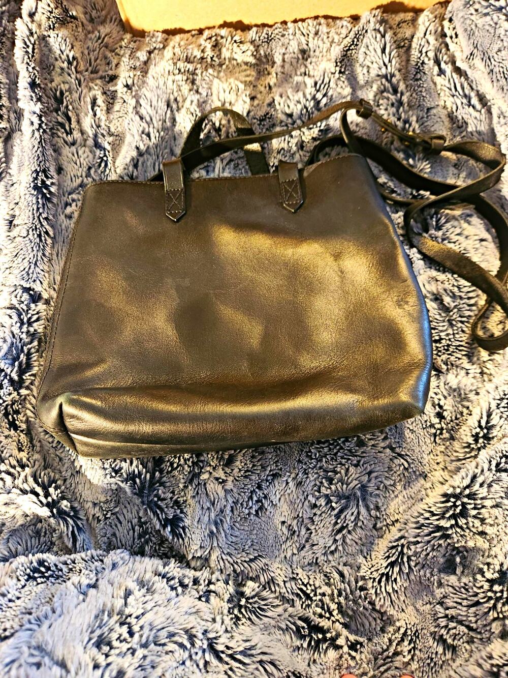 Madewell Black Leather Medium Zip Top Transport Crossbody Bag